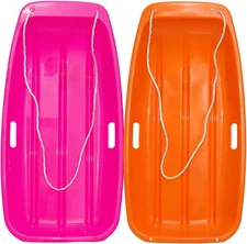 Kids Plastic Toboggan Snow Sled,Durable Cold-Resistant Flexible Design, Accommod