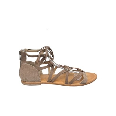 Dolce Vita Suede Gladiator Sandals Lace Up Zip Back Women Tan Size 11