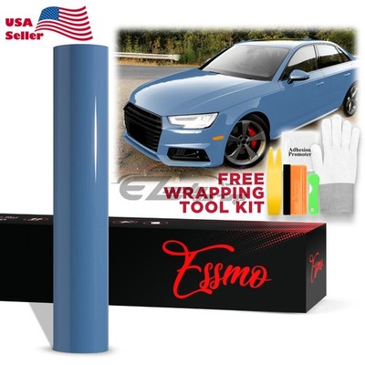 ESSMO PET Super Gloss Porcelain Blue Vehicle Vinyl Wrap Decal Glossy Like Paint