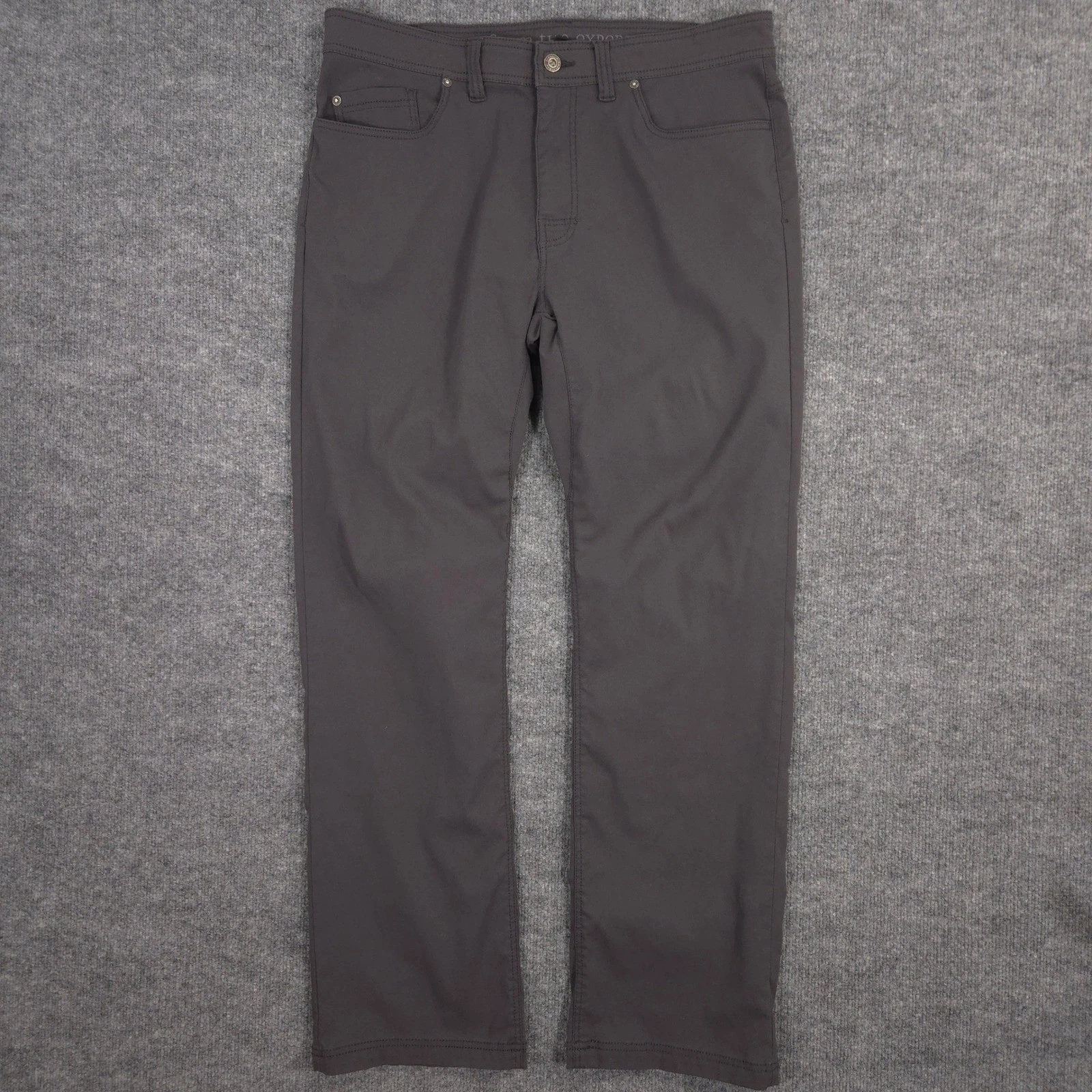 PrAna Brion Pants Mens 36X32 Gray Slim Straight Outdoor Performance Hiking Trail