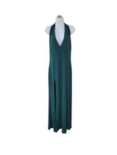 New SHEIN SXY XL (US 12) Dark Green The Backless Split Thigh Halter Dress Women