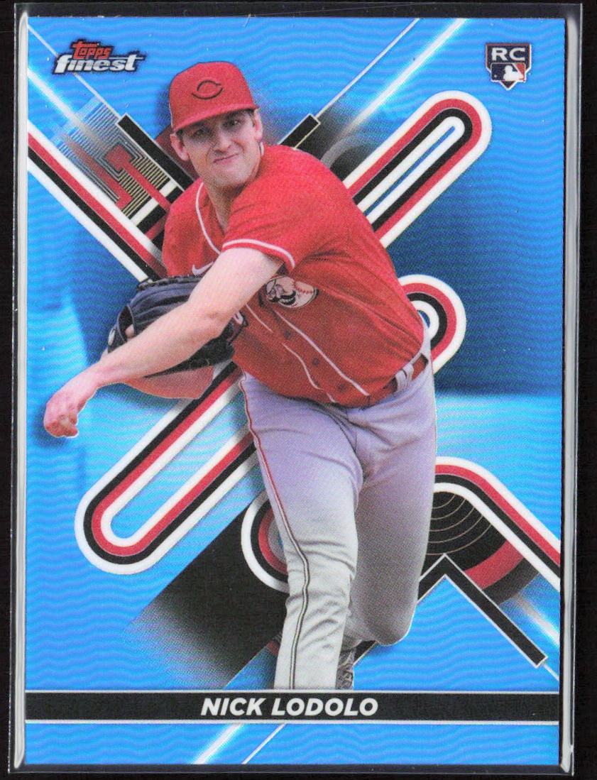 2022 Topps Finest Nick Lodolo Blue Refractor Rookie /150 #60 Cincinnati Reds