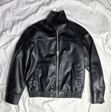 Zara Mens Black Full-Zip leather Jacket Size ...