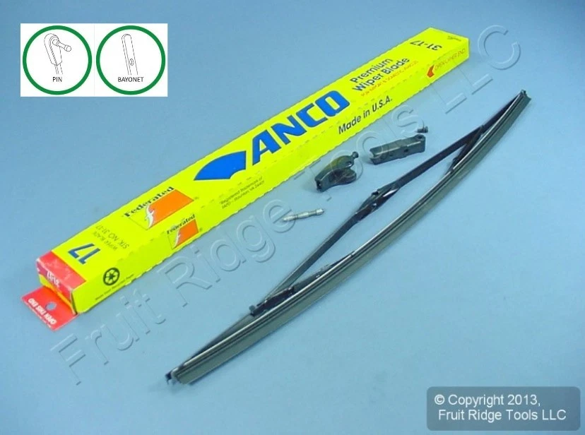 6 limpiaparabrisas de metal ANCO 31-17 Premium de 17" repuesto hecho en EE. UU. Foto 2 de 4