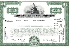 Harnischfeger Corporation - Original Stock Certificate - 1967 -N21405