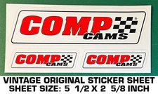 COMP CAMS - VINTAGE ORIGINAL DECAL STICKER SHEET WITH 3 STICKERS