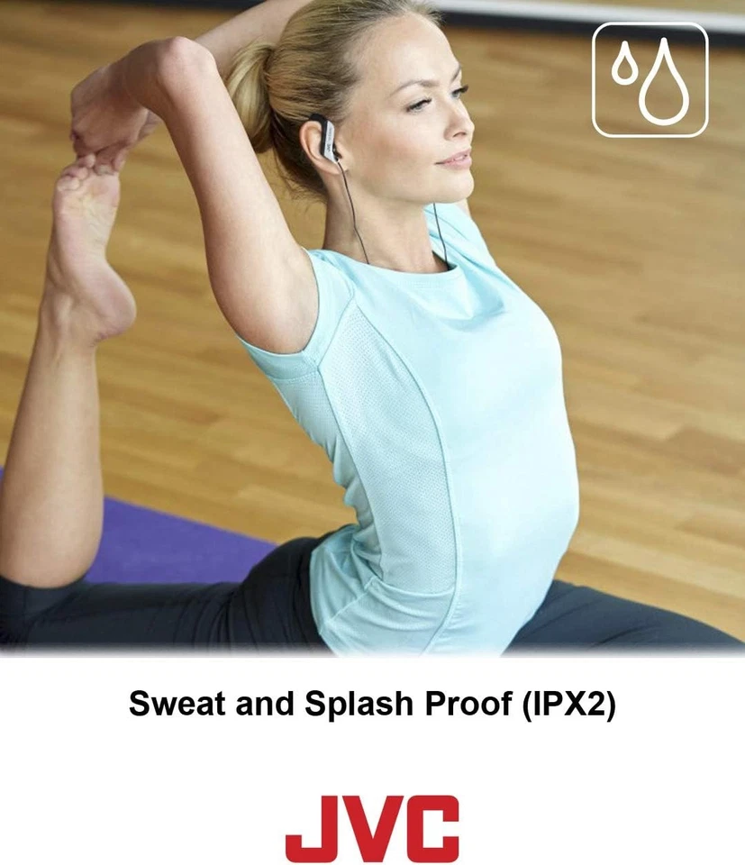 JVC Adjustable Ear Clip Sweat Resistant In-Ear Sports Headphone - Black Black He - Image 3 of 4