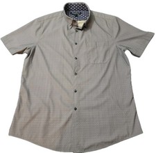 Mizzen Main Leeward Shirt Mens Large Trim Striped Short Sleeve Stretch Casual