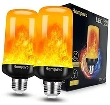  【Upgraded】 LED Flame Light Bulbs, 4 Modes Flickering Light Bulbs with 2 Pack