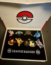 9-Pc Pokémon Eevee Evolution Enamel Pin Set by League Badges – Complete with Box