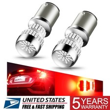 Pair AUXITO 1157 Red Lamp LED Brake Tail Light Bulb Error Free 4014SMD 54H 12V