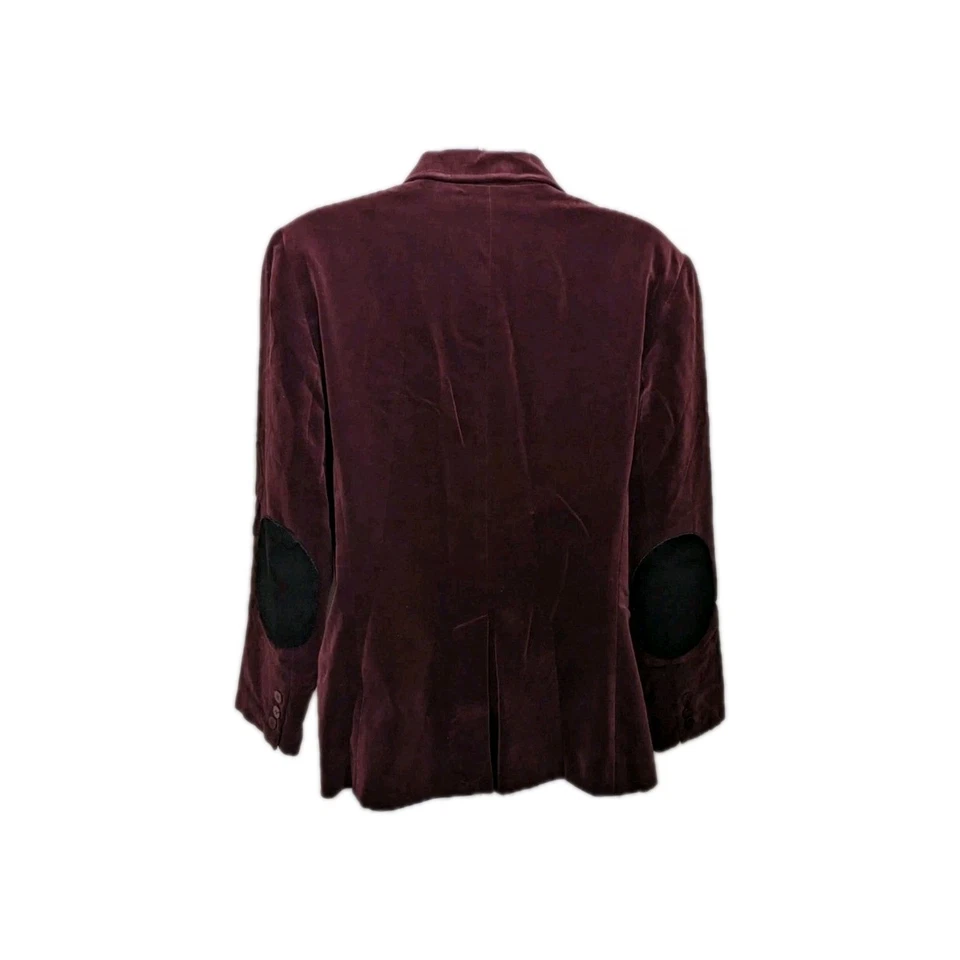 Chaqueta Blazer Petite Sophisticate Terciopelo Mujer 12P Borgoña Vintage #8200 Foto 3 de 4
