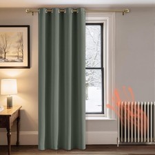 PONY DANCE Single Curtain - Thermal Door Curtain - Privacy Protection Eyelet Bl