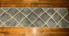 Beautiful Aqua Blue & White Area Rug - Runner...