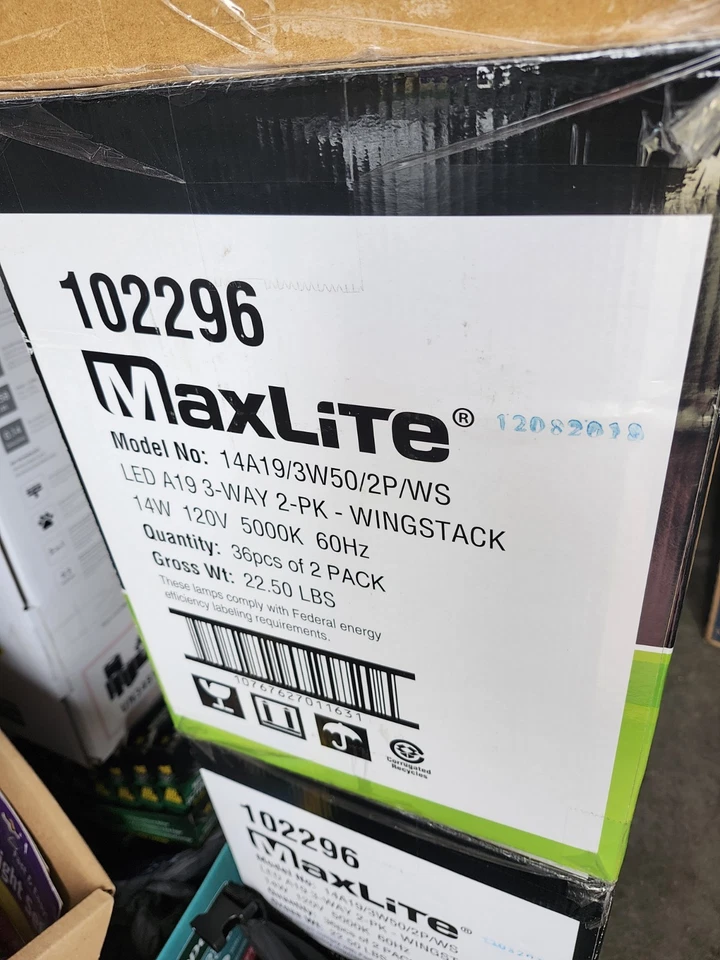 Maxlite 3 Way LED Bulb 40 60 100 Watt Replacement 4/8/14W Daylight 5000K/ 72ct - Image 2 of 2