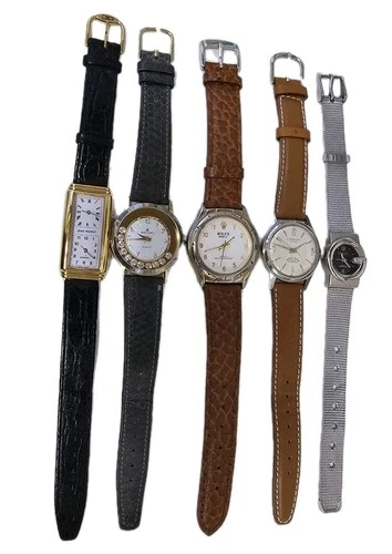 Lot 5 Watches Rolex Jean Perret Gucci 17 Jewel Lasker All Need Battery's AS IS!!