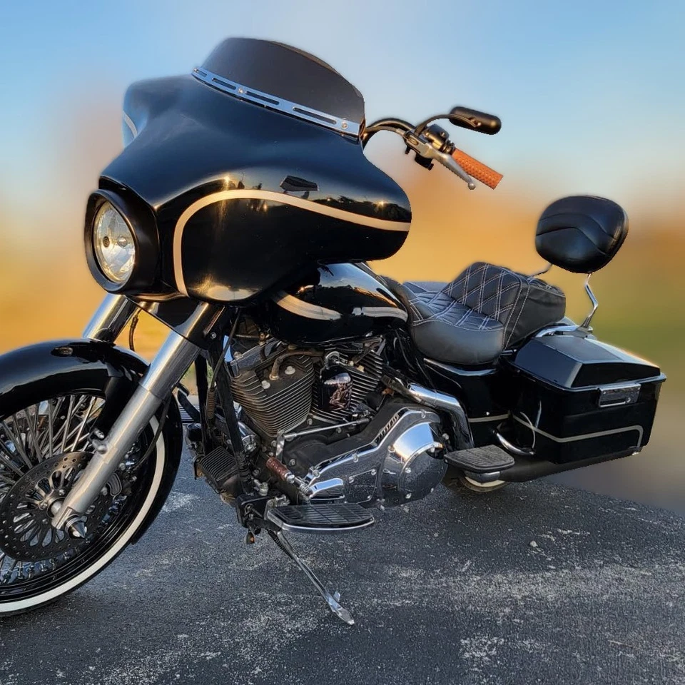 For Harley Street Glide FLHX 2008-2023 Gel Thicker Driver Passenger Seat Cushion Foto 2 de 4