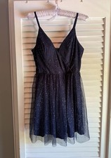 Navy Party Dress Size 5 Metallic Flecks Fairy Glam Formal Homecoming Dance