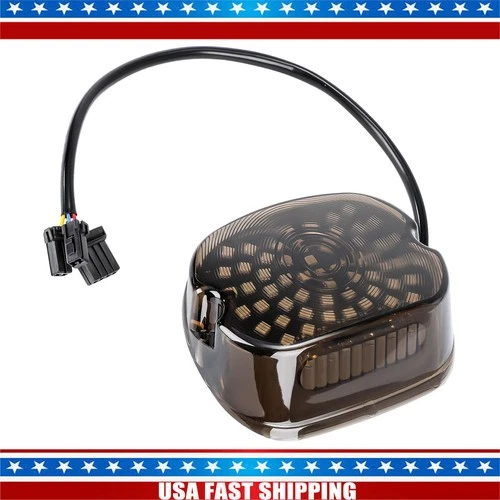 Low Profile Smoked LED Tail Light Brake For Harley Touring Road King