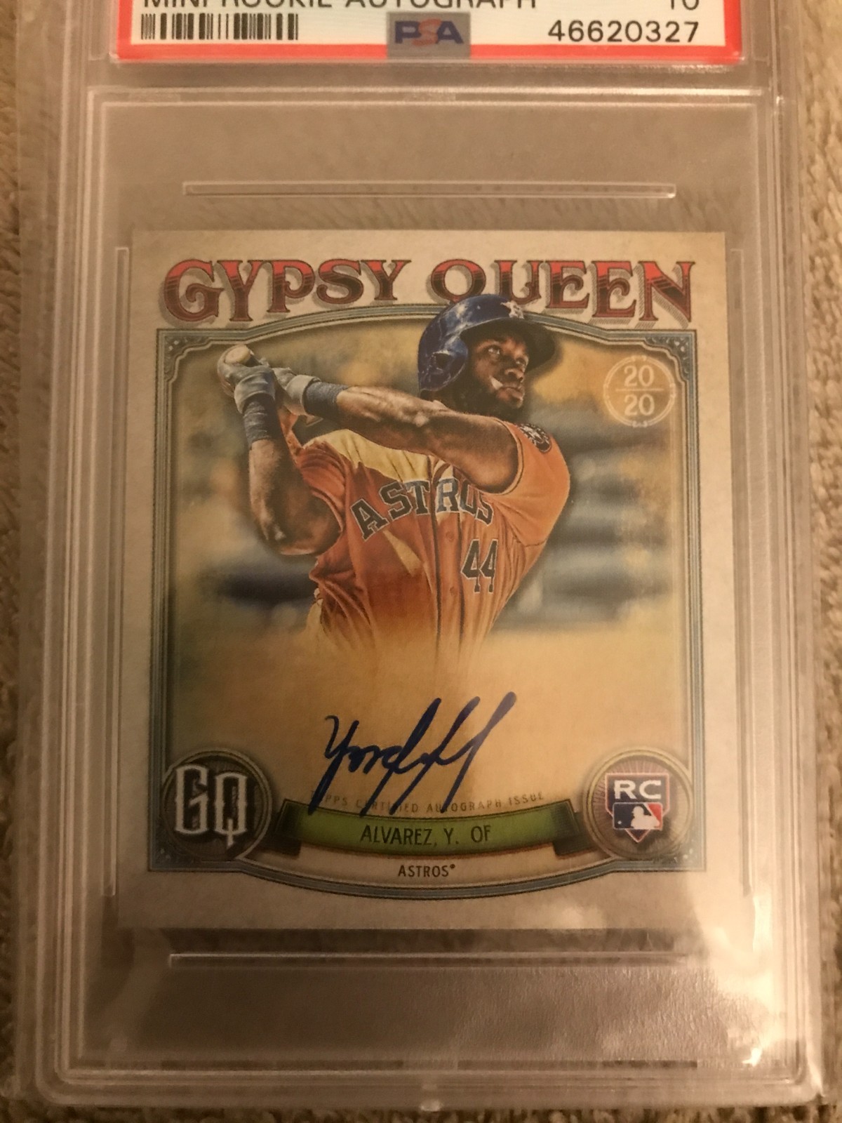 2020 Topps Gypsy Queen - Mini Rookie Autograph - Yordan Alvarez - #55/99 -PSA 10 view 3