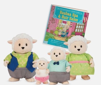 Li'l Woodzeez The Sheep Miniature Animal Figurine Set 4 Piece +