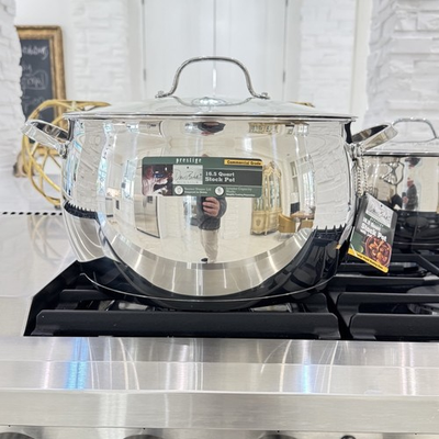 #ad David Burke Prestige 16.5 Qt New Commercial Grade Stainless Steel Stockpot amp; Lid $120.00