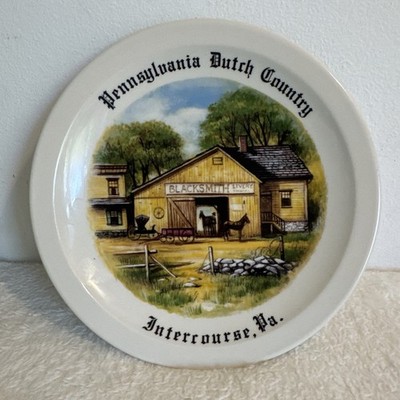 Pennsylvania Dutch Country Intercourse PA Edgewood Fine China Souvenir Teller 7''