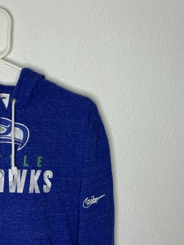 Women's Nike Royal Seattle Seahawks Rewind Gym Vintage LW Pullover Hoodie Size L - Picture 3 of 17