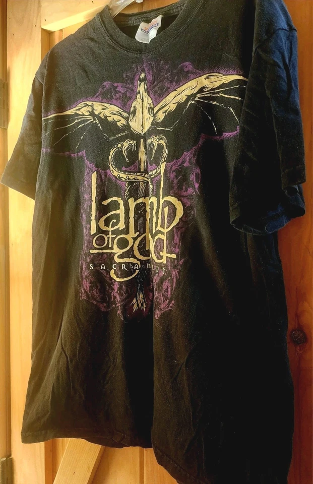 Vintage Lamb of God 2007 Adult Sz Medium Sacrament Band T-Shirt Black Hanes Tag - Image 2 of 4