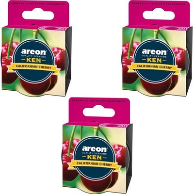 Air Freshener 3 x Areon KEN Californian Cherry Scent Can Air Freshener Car
