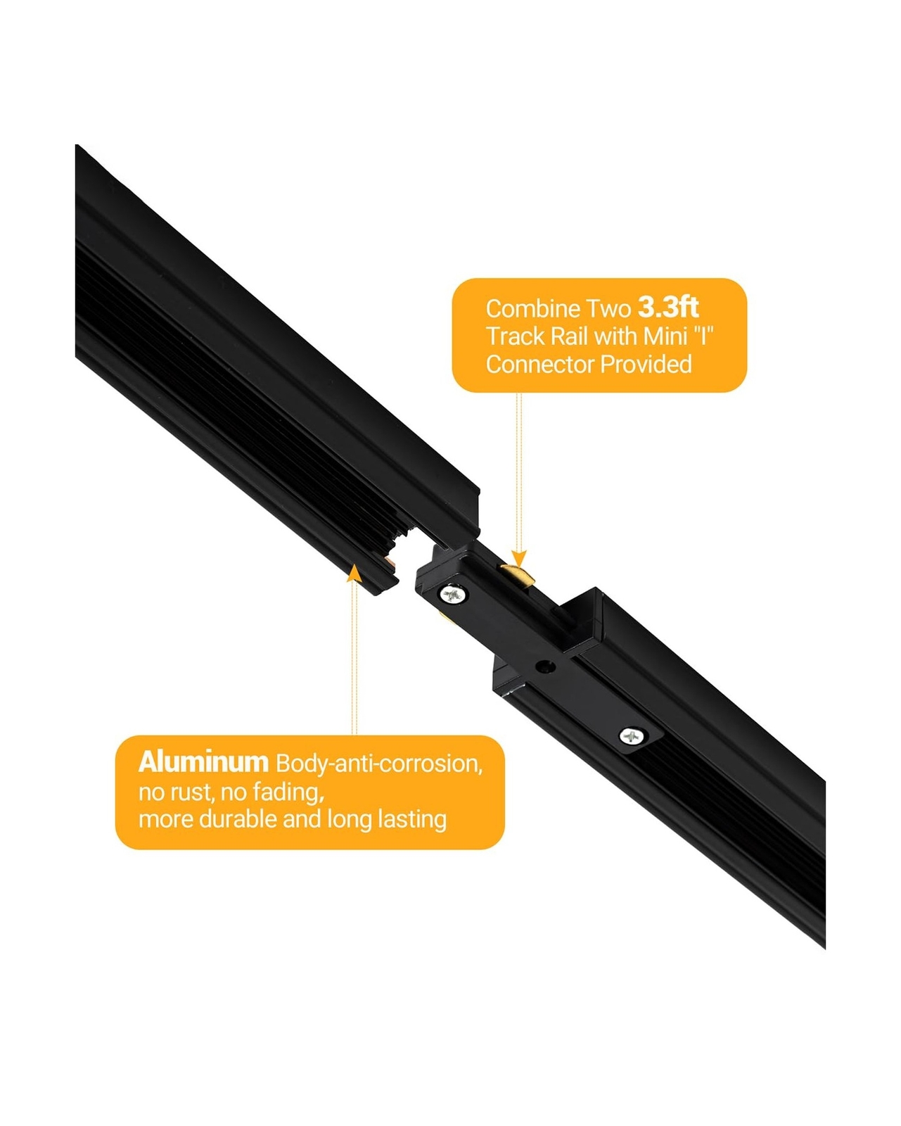 Zoomable 8 Lights LED Track Lighting Kit with 6.6FT H Type Track Lighting Rai...