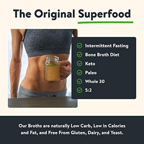 Beef Bone Broth GrassFed Collagen, Protein & Amino Acids Low