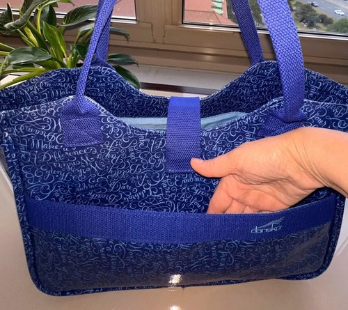 Dansko Blue Large Carry Tote Purse Dance Carry-All Lunch Bag, 11"x14", NEW - Picture 5 of 9