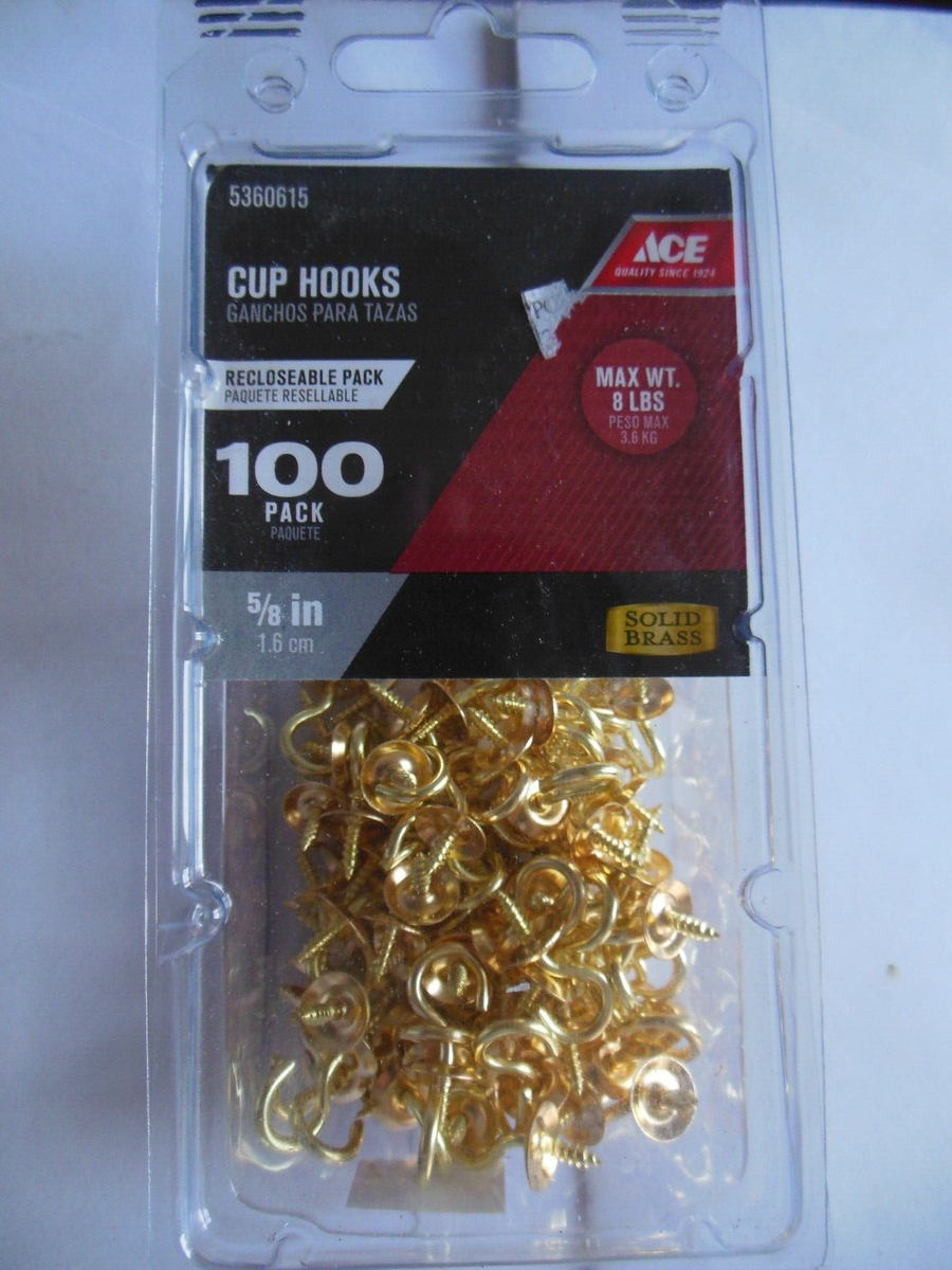 Ace Hardware Solid Brass Screw Ceiling Hooks/ 5/8 Inch* 100pcs