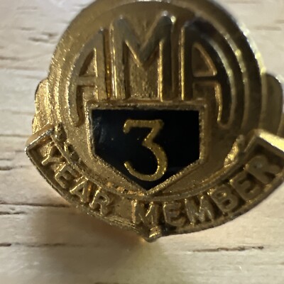 Vintage AMA AMERICAN MOTORCYCLE Association 3 Year Lapel Hat Pin Tie Tac
