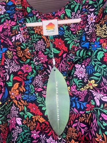 NWT Farm Rio | Tropical Garden Viscose Long Sleeve V-Neck Midi Dress, Size Small - Picture 5 of 11