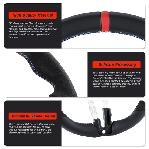 Leather Steering Wheel For BMW M Sports M2 M3 M4 F80 F82 F83 F15 - Picture 3 of 6