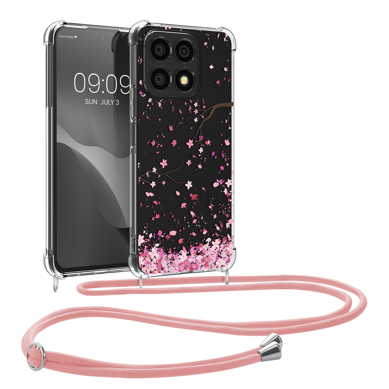 Удобный чехол-книжка Hülle для Honor X8a mit Umhängekette Schutzhülle Handyhülle