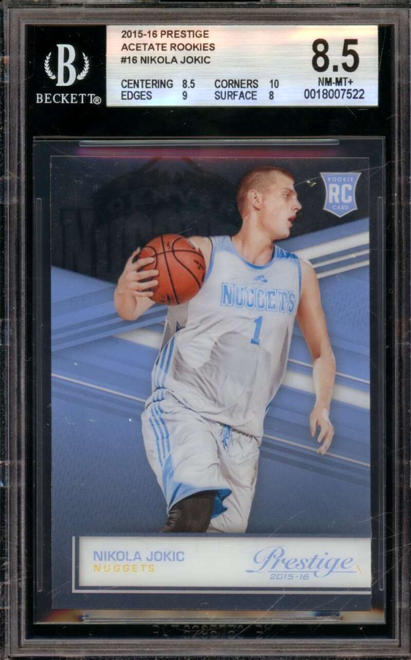 Nikola Jokic Rookie Card 2015-16 Prestige Acetate Rookies #16 BGS 8.5