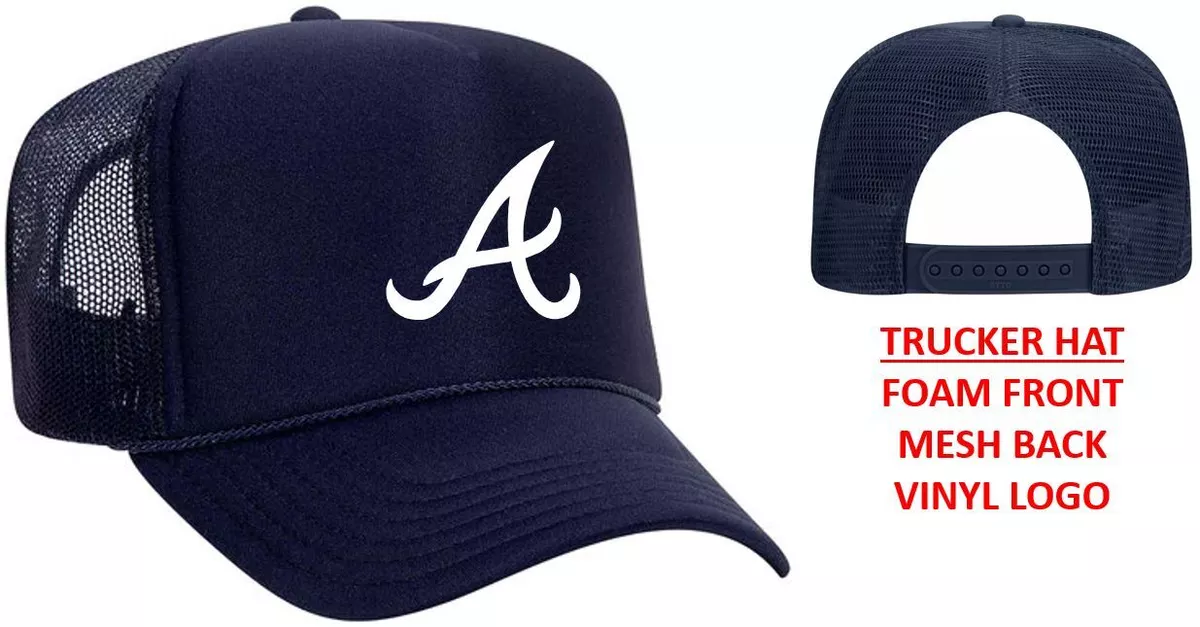 ATL Baseball Foam Front Mesh Back Snap Back Trucker Hat HTV