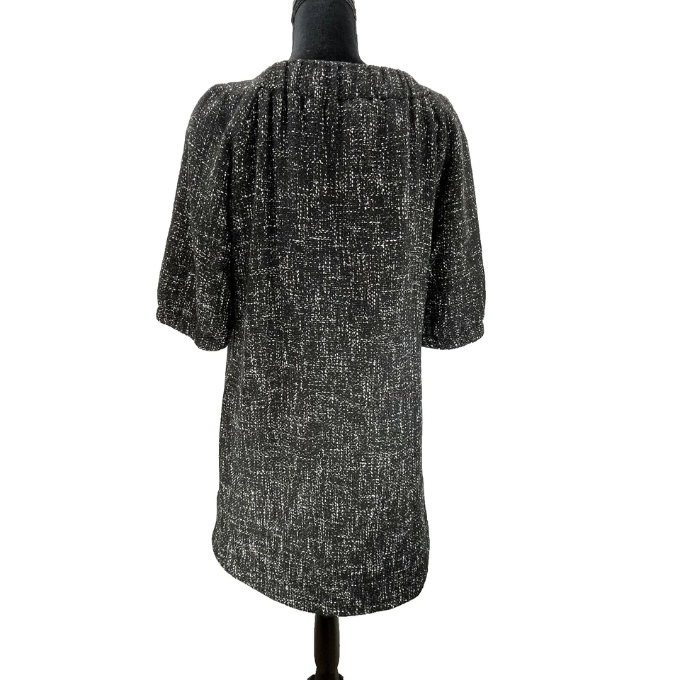 ELLIOTT LAUREN Womens Swing Coat Vintage 50s Style Black Tweed Button Up - Image 3 of 4
