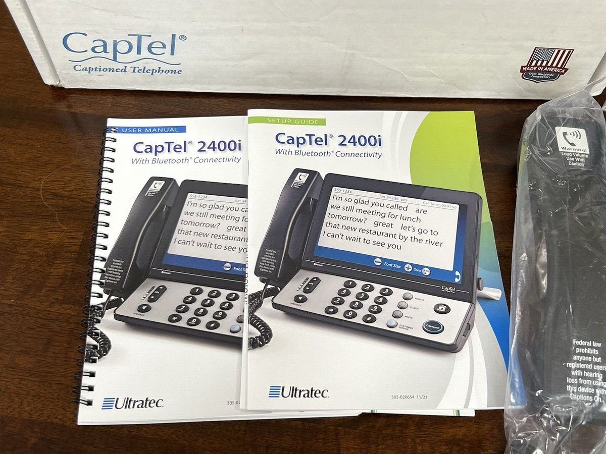 Ultratec CapTel 2400iBT Large Captioned Telephone Bluetooth Wi-Fi  Touch-Screen