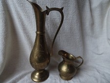 2 x Messingkr&uuml;ge ,Vasen 34 und 13 cm. made in India