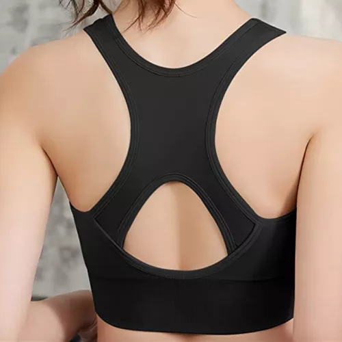 Damen Frontreißverschluss Sport Tank BH bequem & hautfreundlich Racerback Alltag - Bild 9 von 43