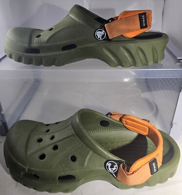 Crocs Unisex Off Road Sport Green /Orange Slip On Clogs Shoe