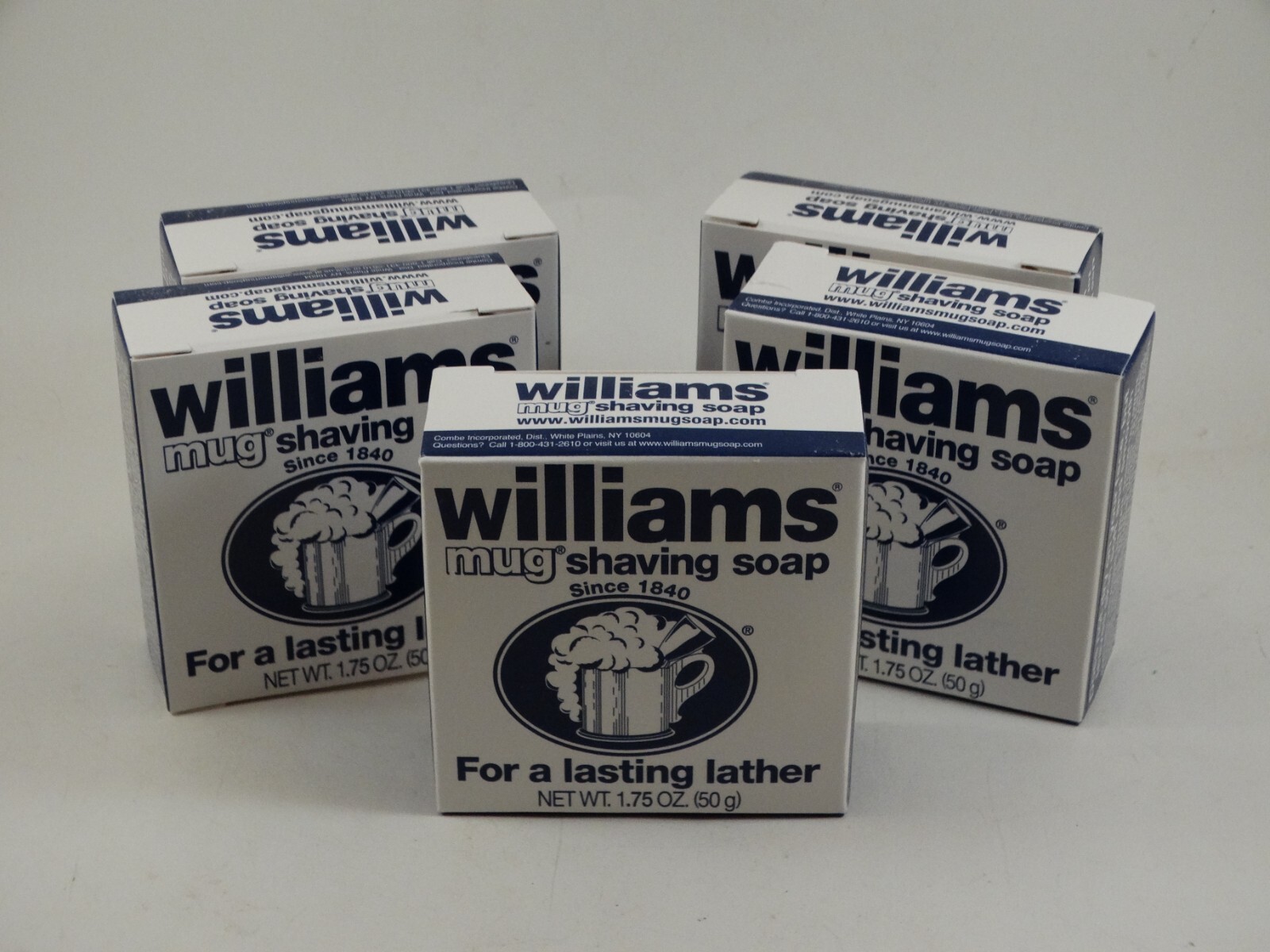 Five Bars of Williams Mug Shaving Soap 1.75 oz. Unused New in Box eBay