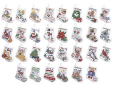 Cross Stitch Kit  Plaid-Bucilla 30 Christmas Tiny Stocking Ornaments 84293