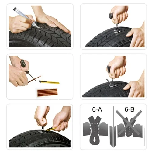 100X Tire Repair Plugs Car Tire Puncture Recovery Tyre Tubeless Seal Plug Strip - Bild 4 von 6