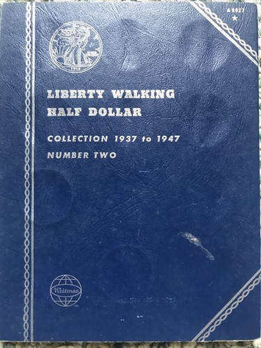 LIBERTY WALKING HALF DOLLAR Collection 1937 to 1947 Number 2-Whitman Coin Folder