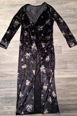 Damen Kimono / Morgenmantel - Gr. S / M - Samt 